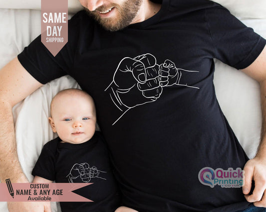 Personalized Fist Bump Shirt: Matching Dad and Kids T-Shirts