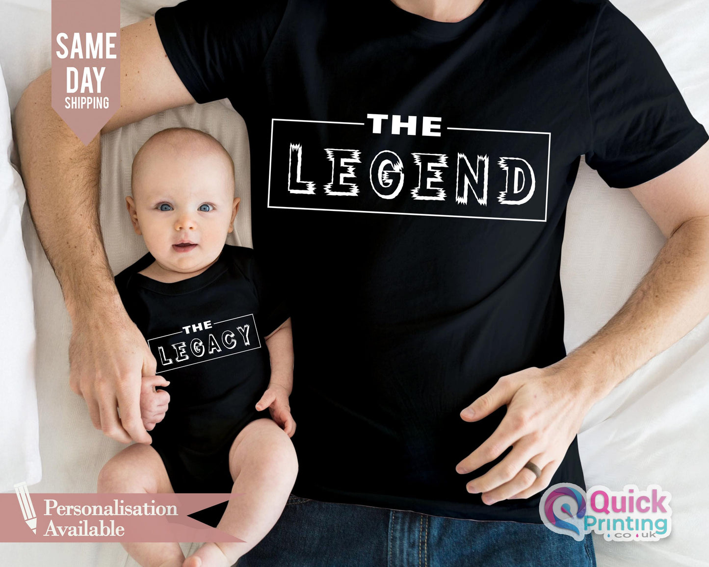 Father Son Matching Shirt Set: The Legend, The Legacy