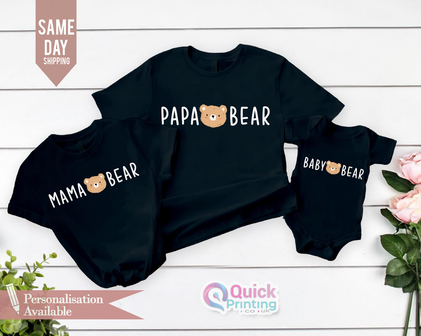 Bear Family Matching Shirt: Papa, Mama, Baby Bear Tees