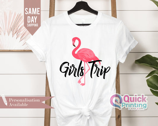 Girls Trip Flamingo Shirt: Besties Vacay Mode Tee