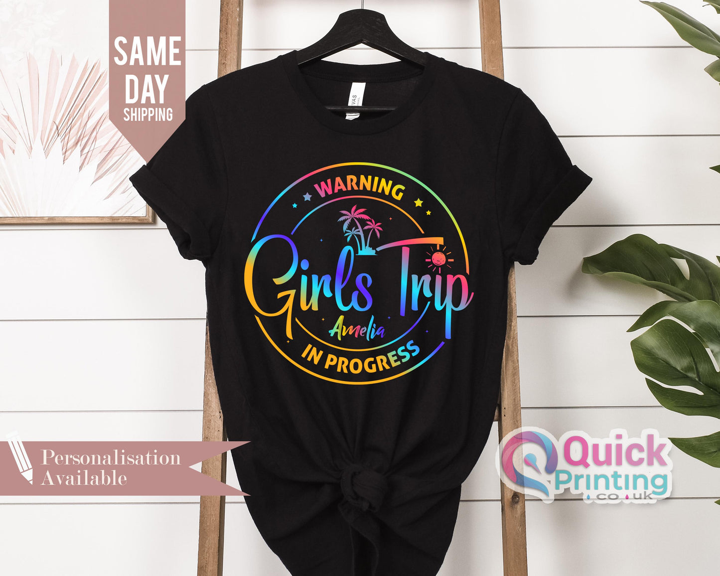 Personalized Girls Trip T-Shirt: Matching Vacation Tee