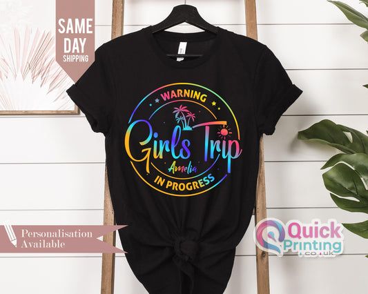 Personalized Girls Trip T-Shirt: Matching Vacation Tee