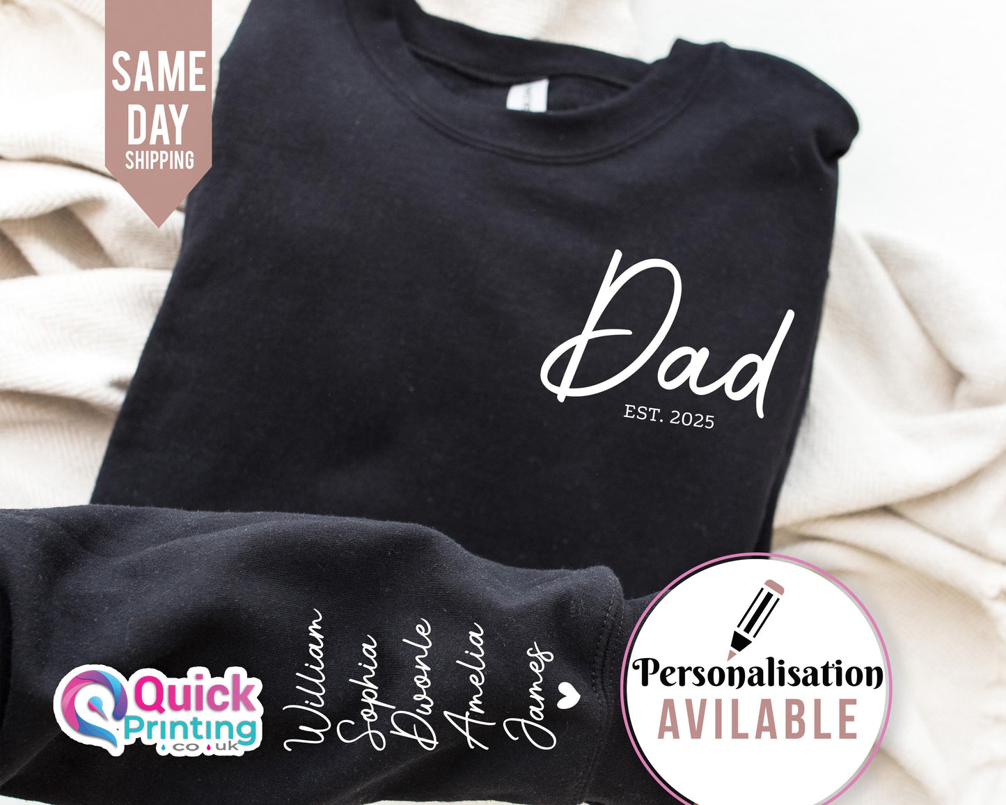 Custom Dad Sweatshirt with Kids Names - Personalized Dad Gift