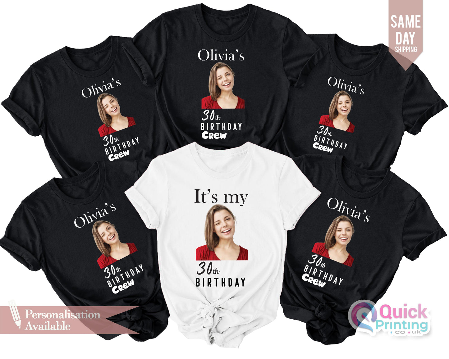 Custom 30th Birthday Photo Shirt: Personalized Face Party Tee