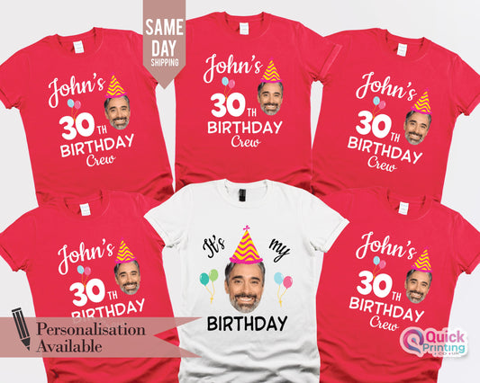 Custom 30th Birthday Photo Shirt: Personalized Face Party Tee