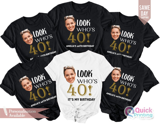 Custom 50th Birthday Photo Shirt: Matching Party Group Tee
