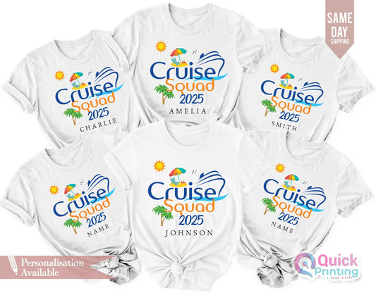Custom Cruise Squad 2025 Shirt: Personalized Family Vacation Tee