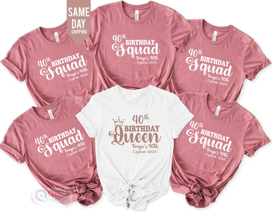 50th Birthday Queen, girls 50th birthday shirt 2025, Birthday Squad Personalised Matching shirt's, Party Tees, Birthday Trip Celebration Tee