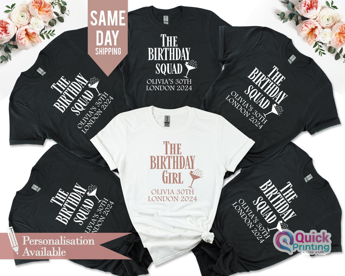 Personalized Birthday Squad T-Shirt: Custom 30th, 40th, 50th Birthday Crew