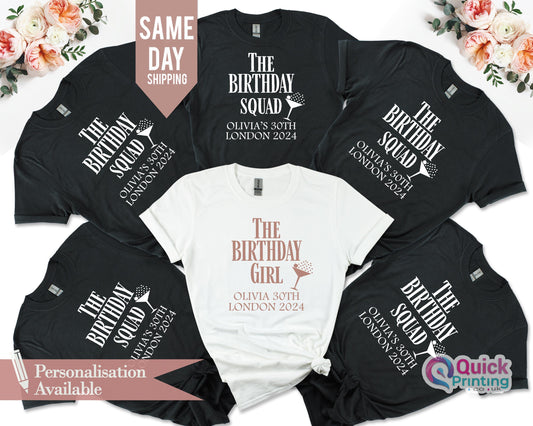 Personalized Birthday Squad T-Shirt: Custom 30th, 40th, 50th Birthday Crew