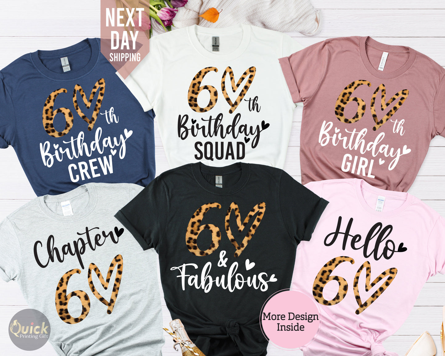 60th Birthday Leopard Print Shirt: Custom Group Tee