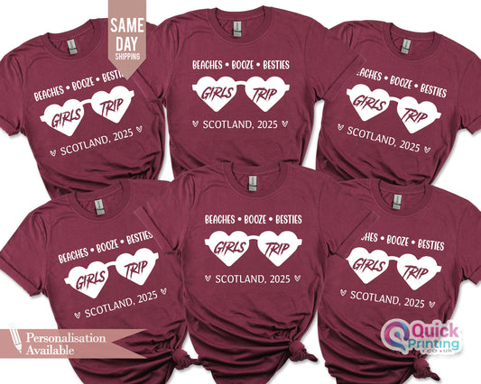 Personalized Girls Trip 2026 T-Shirt: Custom Ladies Vacation Tee