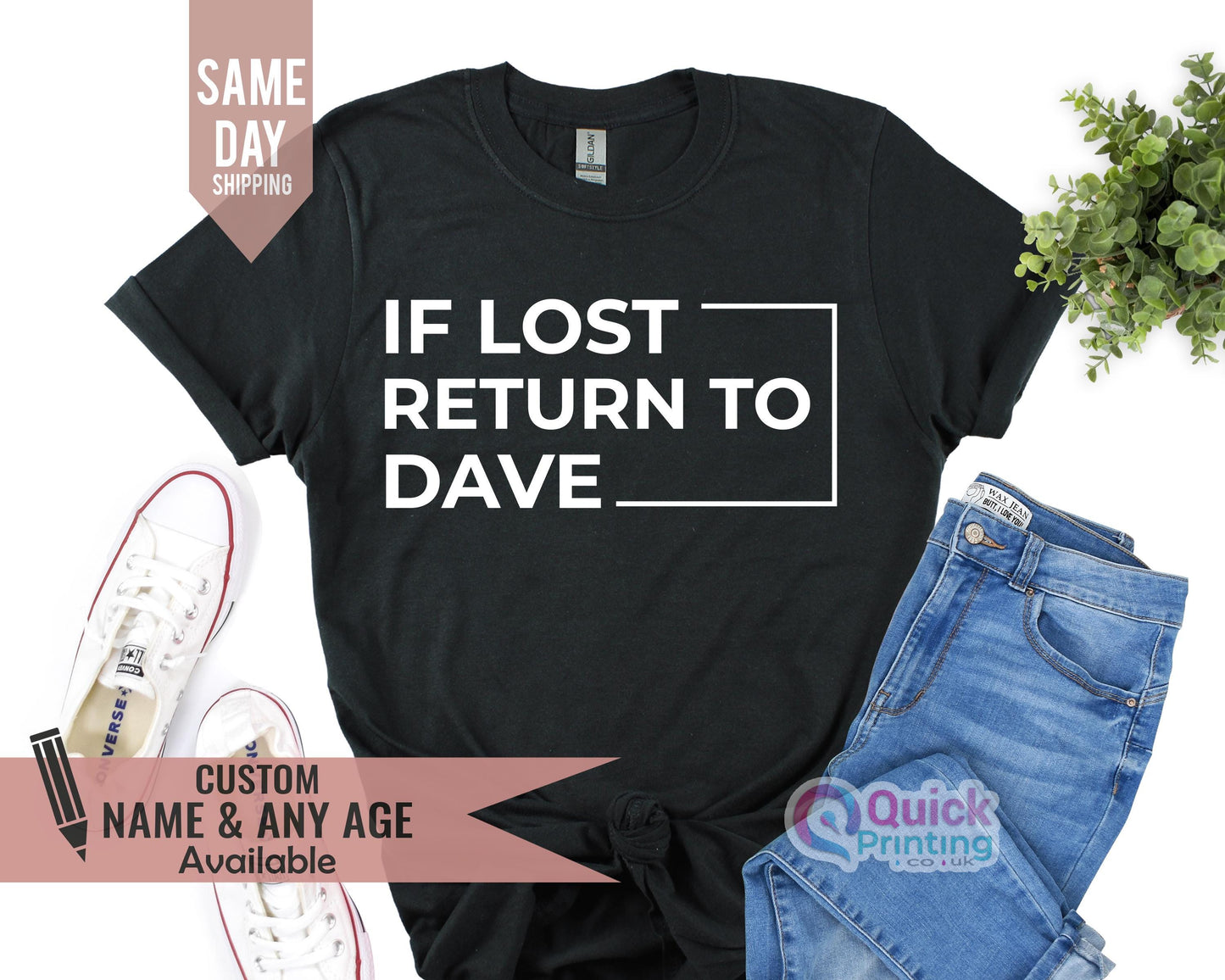 Personalized 'If Lost Return To' T-Shirt: Funny Matching Group Party Tee
