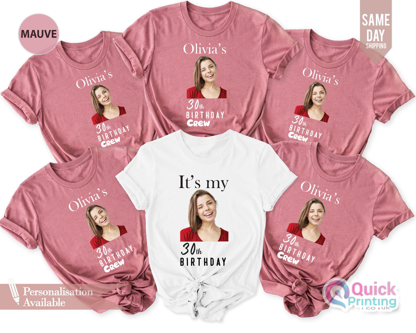 Custom 30th Birthday Photo Shirt: Personalized Face Party Tee