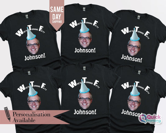 Custom 50th Birthday Face Shirt: Personalized Photo Gift