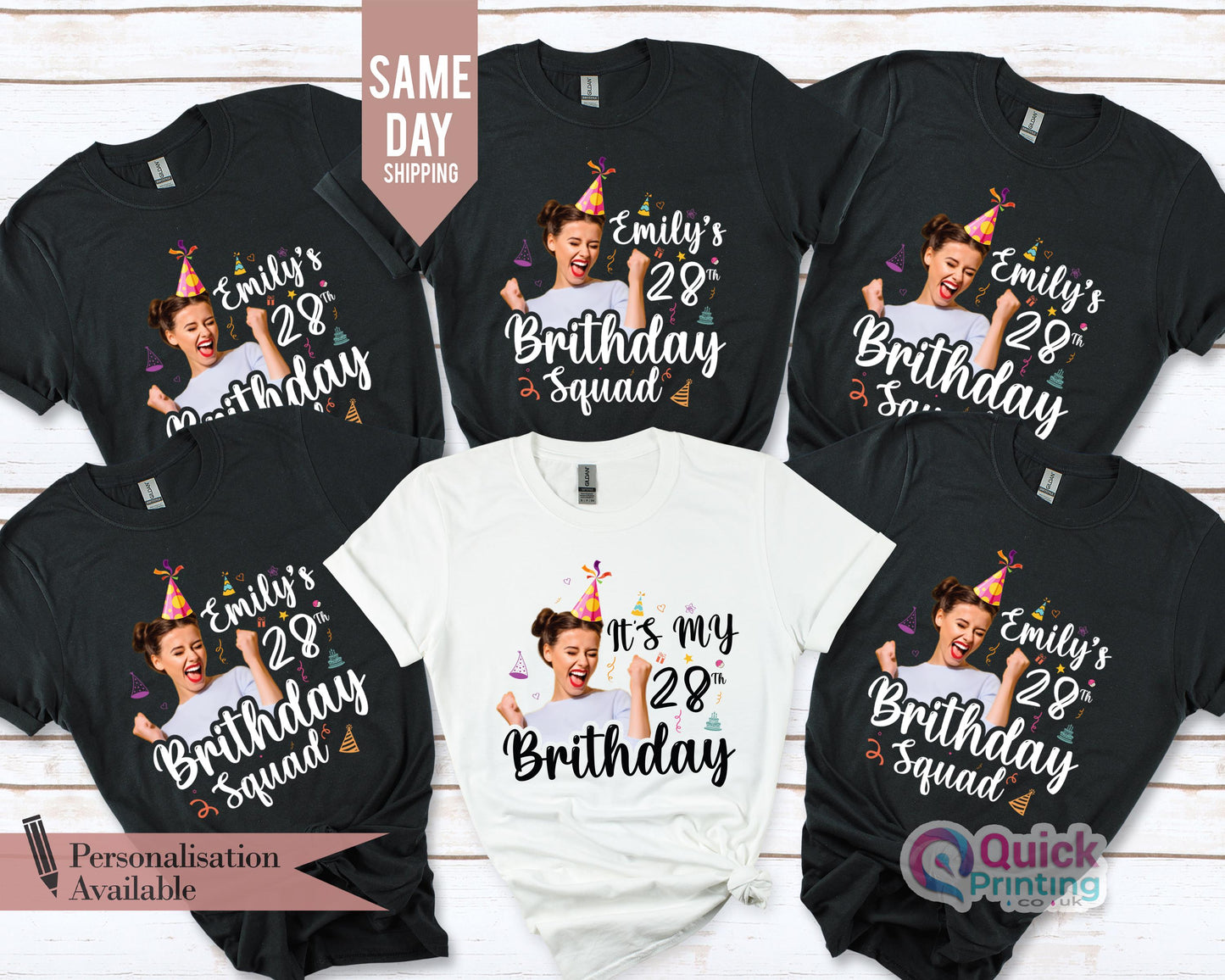 Custom Photo & Text T-Shirt: Personalized Birthday Gift