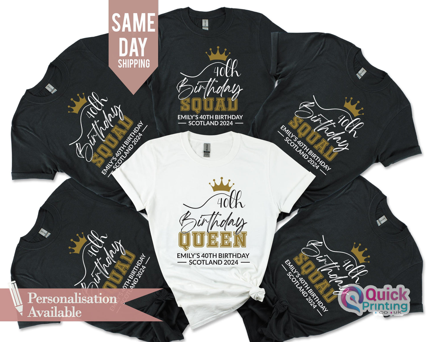 Personalized 40th Birthday Shirt: Custom Name, Birthday Crew T-Shirt