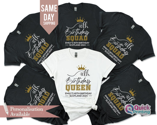 Personalized 40th Birthday Shirt: Custom Name, Birthday Crew T-Shirt