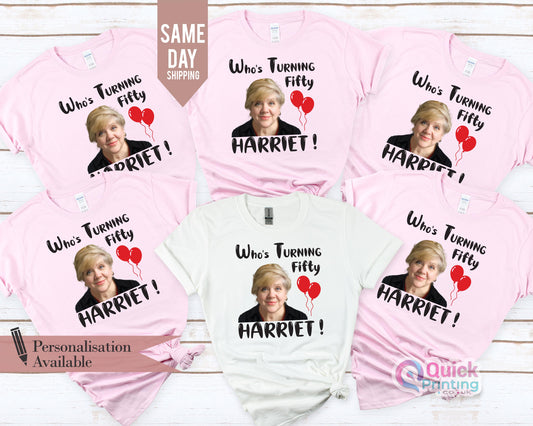Who Else is turning 50 Tee, Birthday Photo Shirts, Custom Your Own Photo And Text Shirt,  Men's Birthday Shirt, 50th Birthday Party Shirt