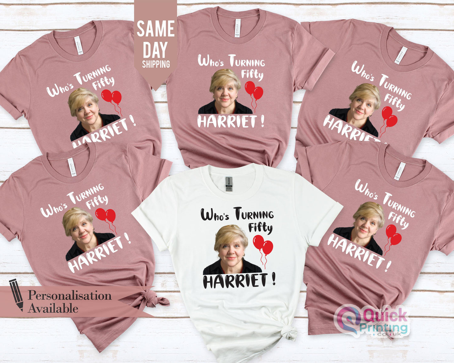 Who Else is turning 50 Tee, Birthday Photo Shirts, Custom Your Own Photo And Text Shirt,  Men's Birthday Shirt, 50th Birthday Party Shirt