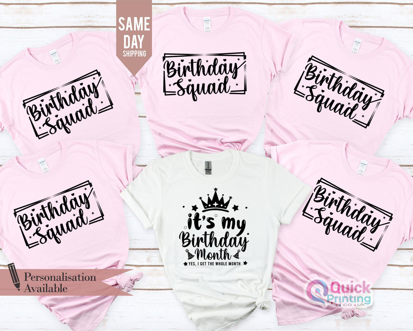 Personalized Birthday Squad Shirt: Custom Party Tee, Birthday Queen