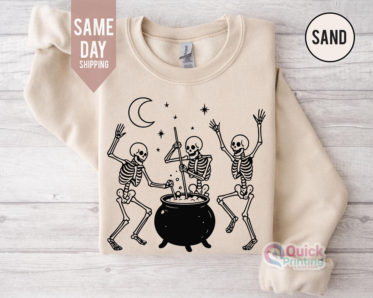 Dancing Skeleton Sweatshirt: 90s Vintage Style Halloween Jumper