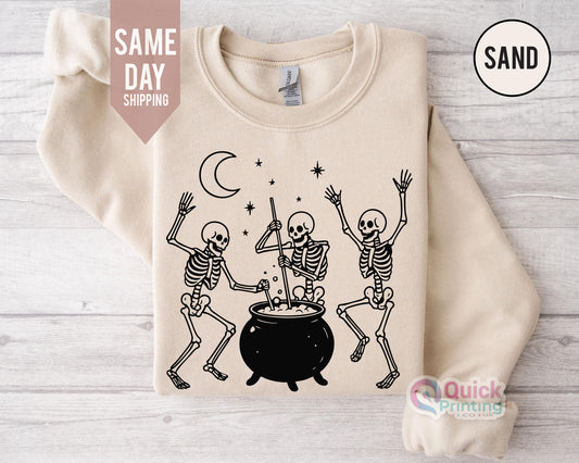 Dancing Skeleton Sweatshirt: 90s Vintage Style Halloween Jumper