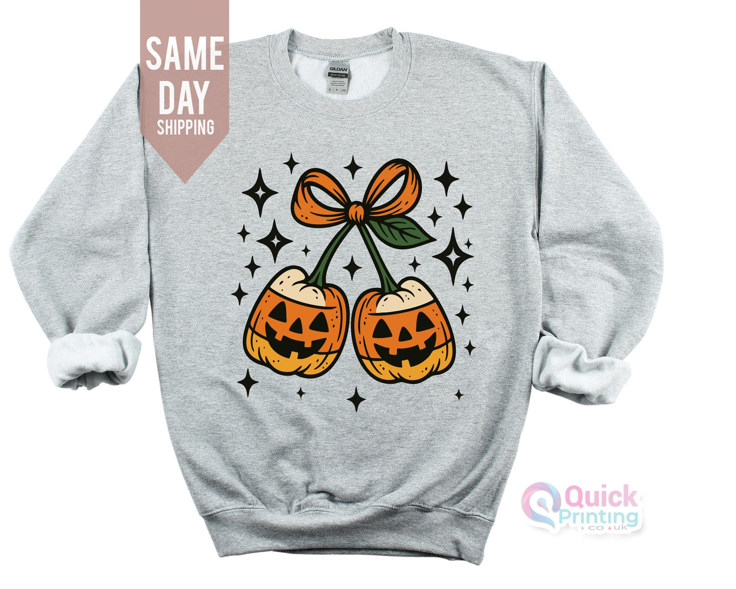 Pumpkin Cherries Halloween Sweatshirt: Spooky Fall Jumper