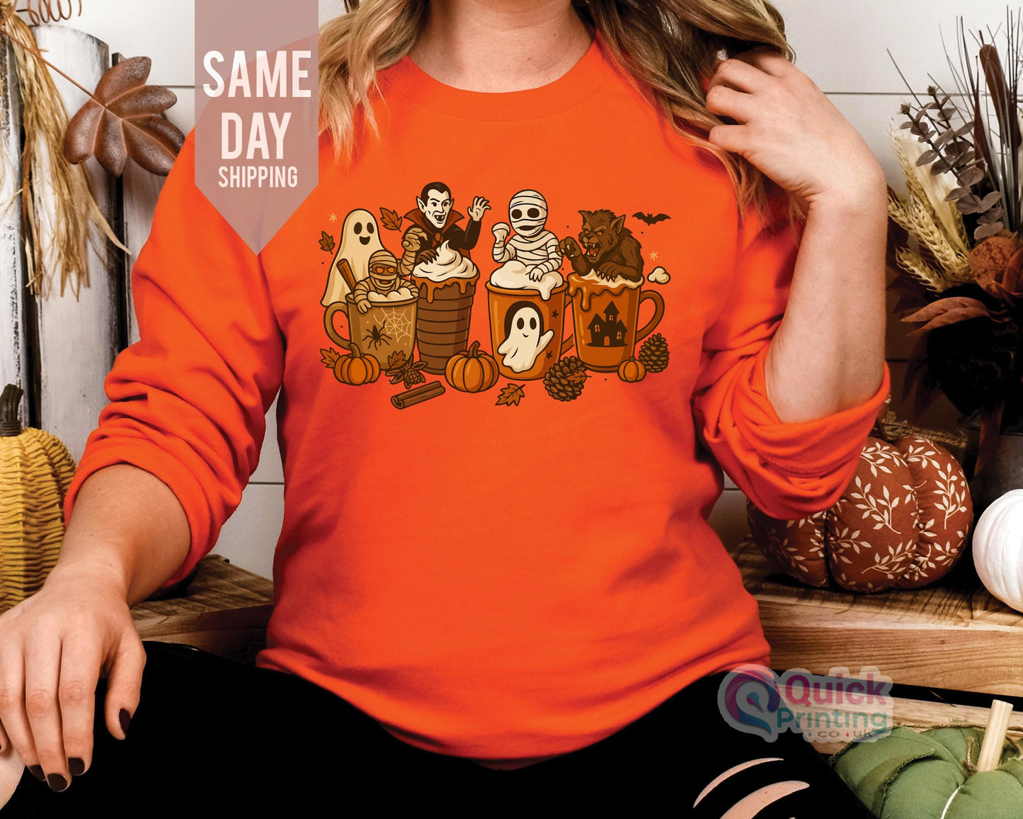 Skull Coffee Sweatshirt: Halloween Skeleton Jumper