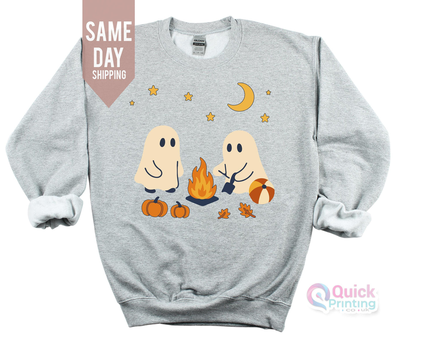 Halloween Sweatshirt, Cute Ghosts Camping Tee, Spooky Season Outdoors Gifts, ghosts camping, ghost sweatshirt, Halloween Vintage Sweatshirt