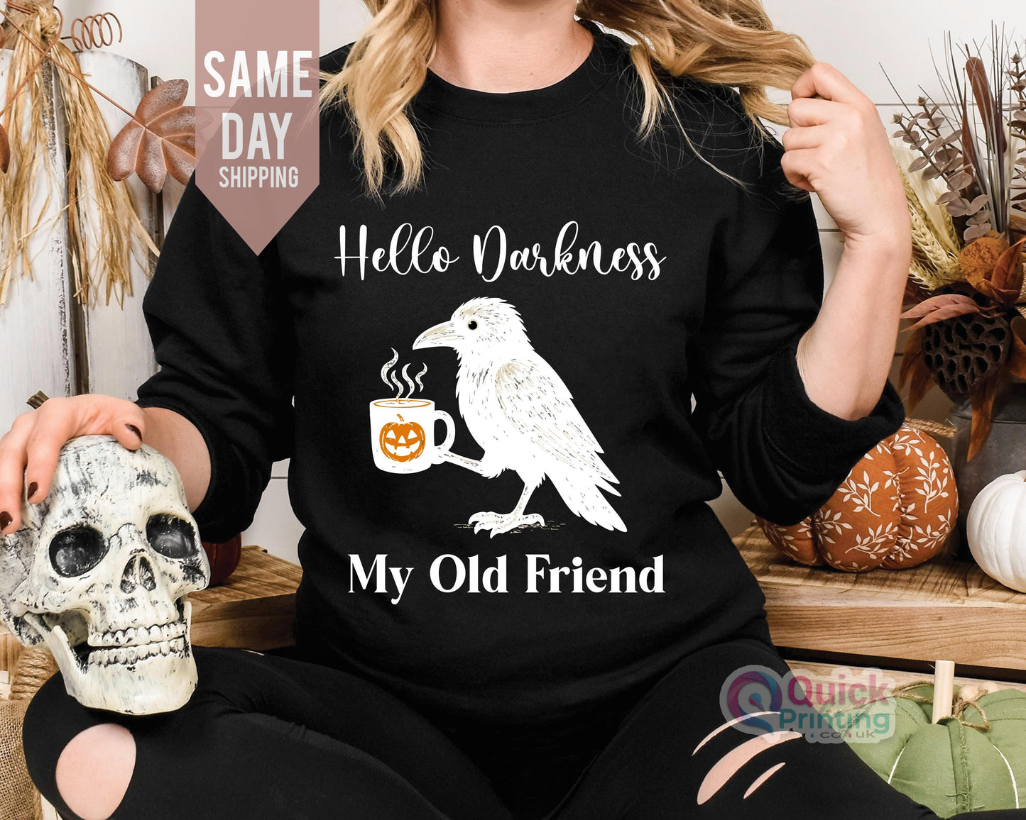 Spooky Coffee Lover Sweatshirt: Halloween Boo Jumper