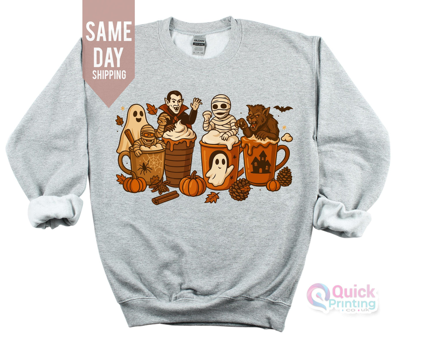 Skull Coffee Sweatshirt: Halloween Skeleton Jumper