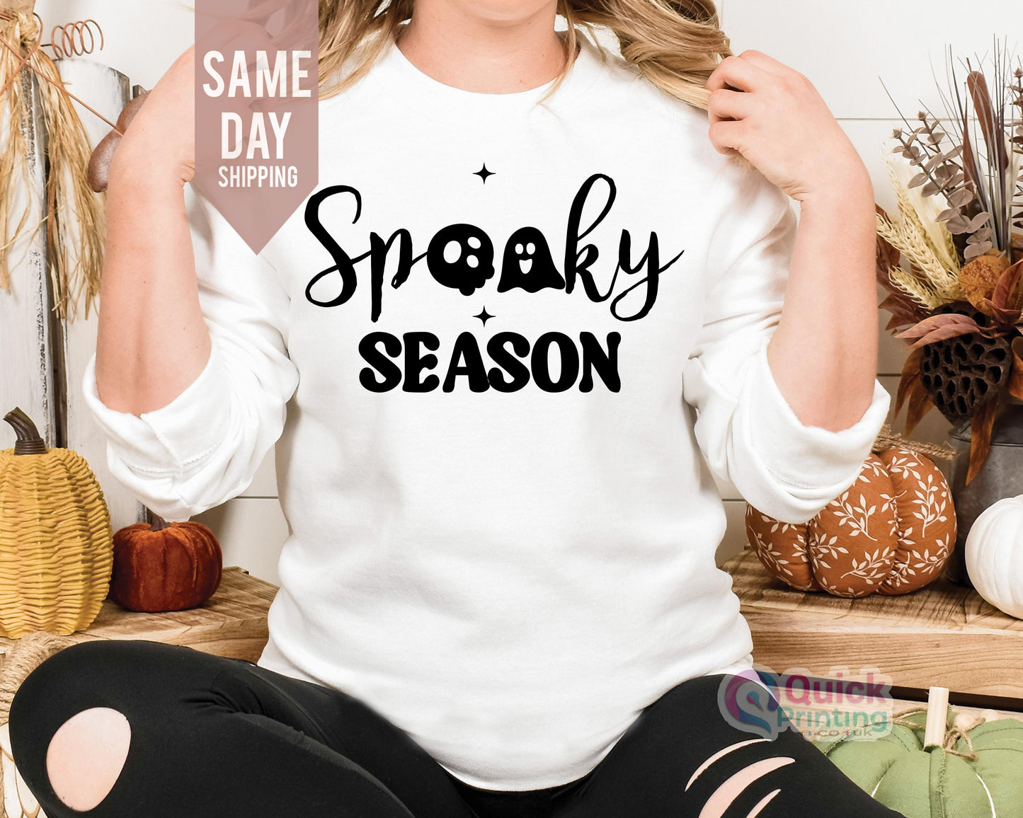 Cute Spooky Season Sweatshirt, Pumpkin Season T-Shirt, Women's Halloween Sweatshirt, Cute Fall Sweater, Gift For Halloween, Spooky Season T