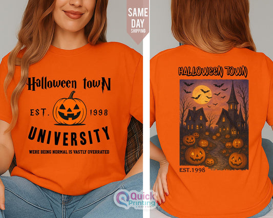 Halloweentown Est 1998 Graphic Tee: Vintage Halloween Spooky T-Shirt, 90s Style Unisex Top Tee