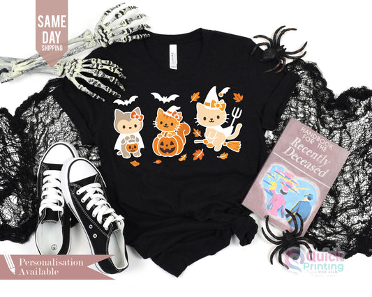 Halloween Cute Cats, Spooky Season Outdoors Gifts,Cats shirt 2026, Halloween Sweatshirt, Halloween Costume shirt, Halloween Pumpkin shirt