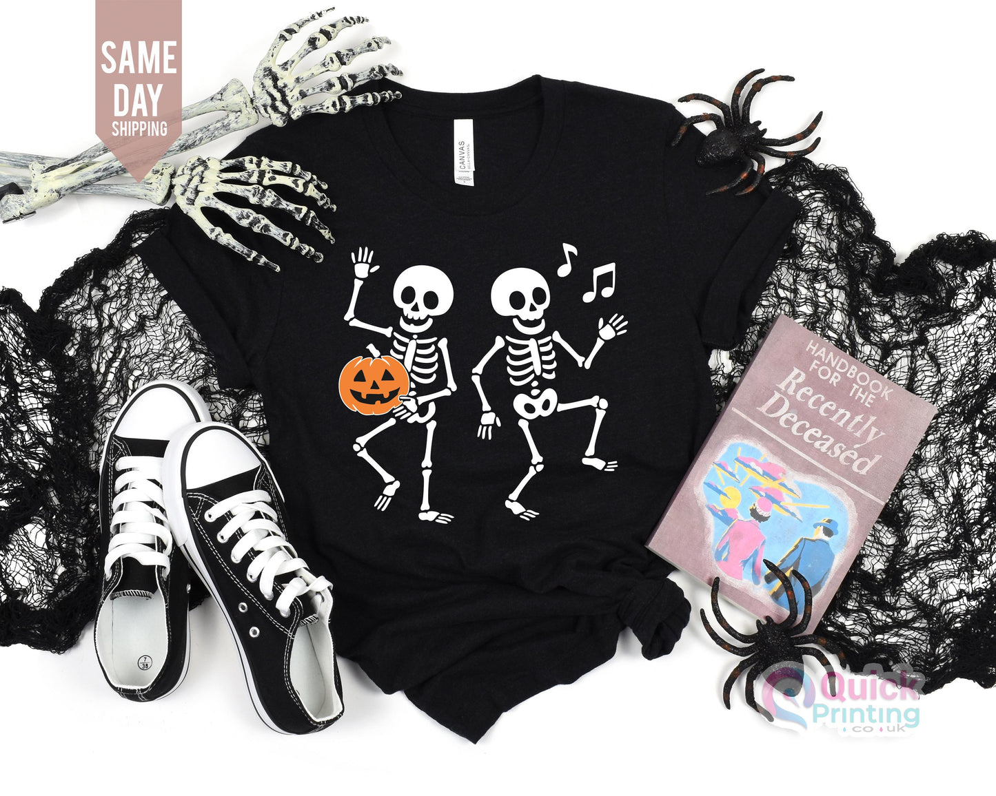 Dancing Skeleton Halloween Shirt: Soft Cotton Kids Tee