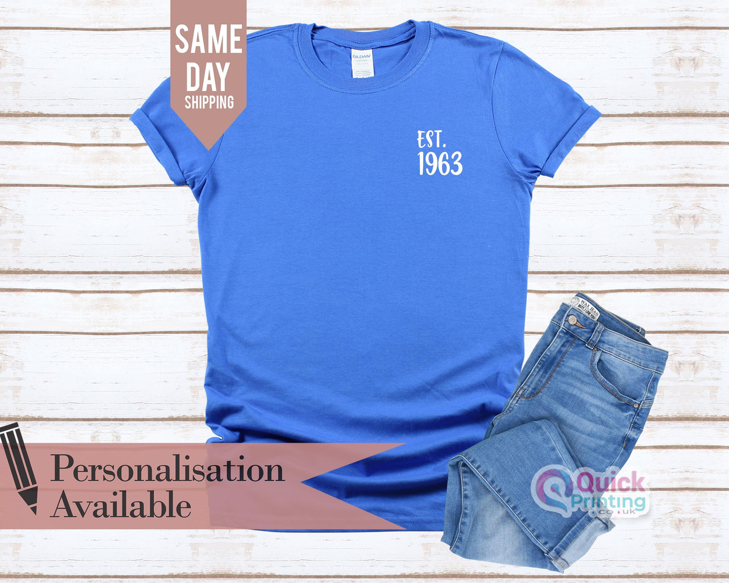 1965 Birthday T-Shirt: 60th Birthday Gift, Vintage Chest Design