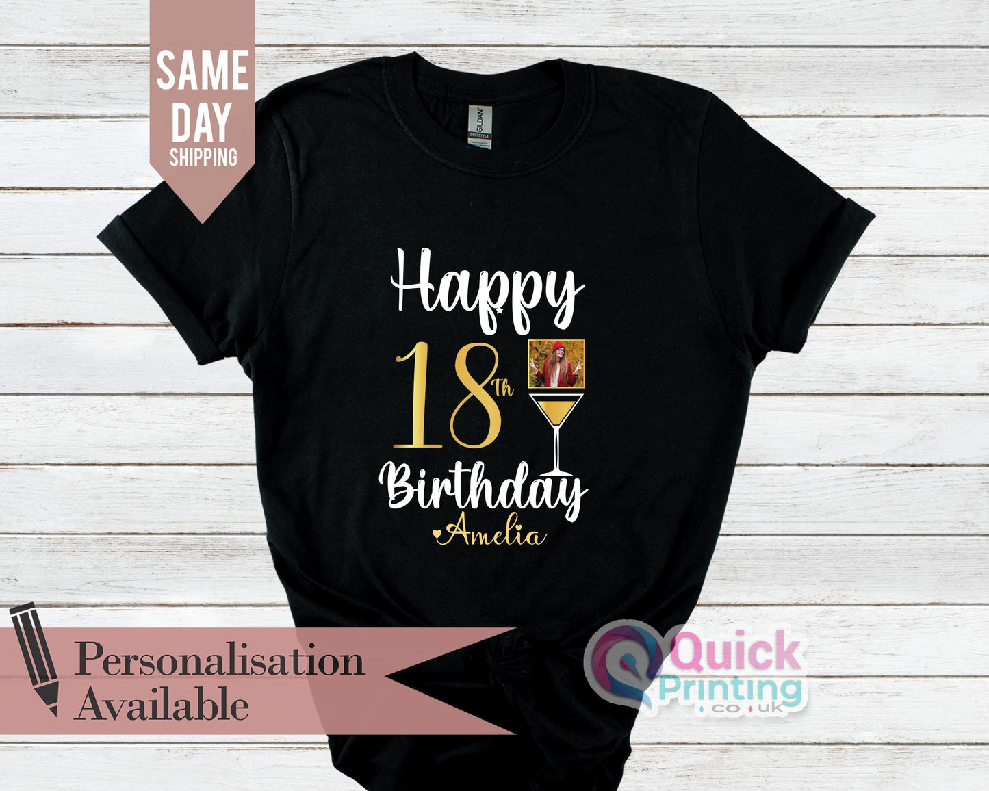 Custom 18th Birthday Photo T-Shirt: Personalized Face Party Tee
