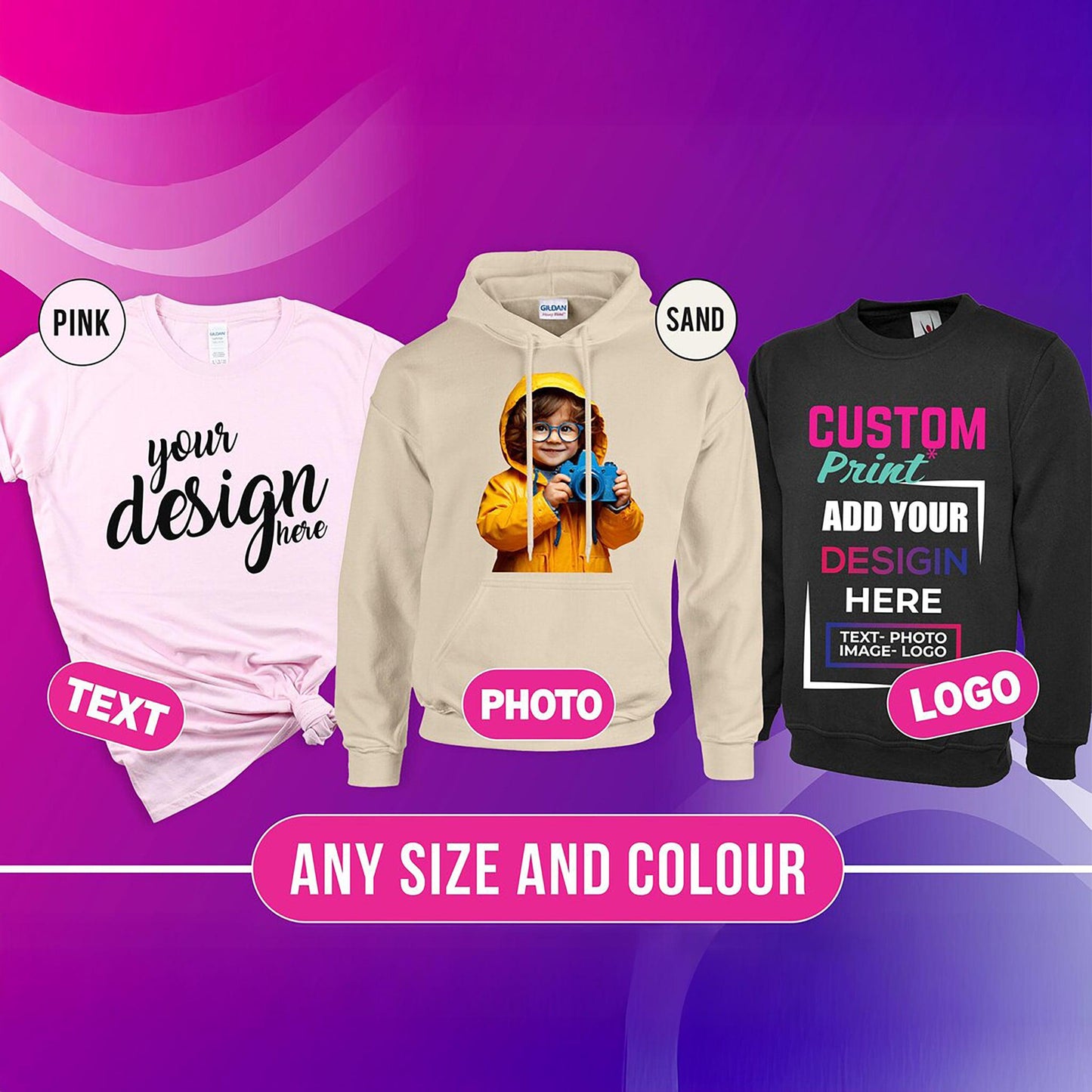 Personalized Gildan T-Shirt: Custom Text & Image, Birthday Gift