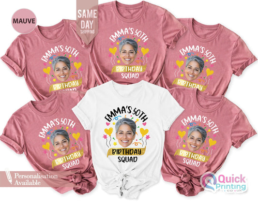 50th Birthday Photo Shirt: Custom Face Party T-Shirt