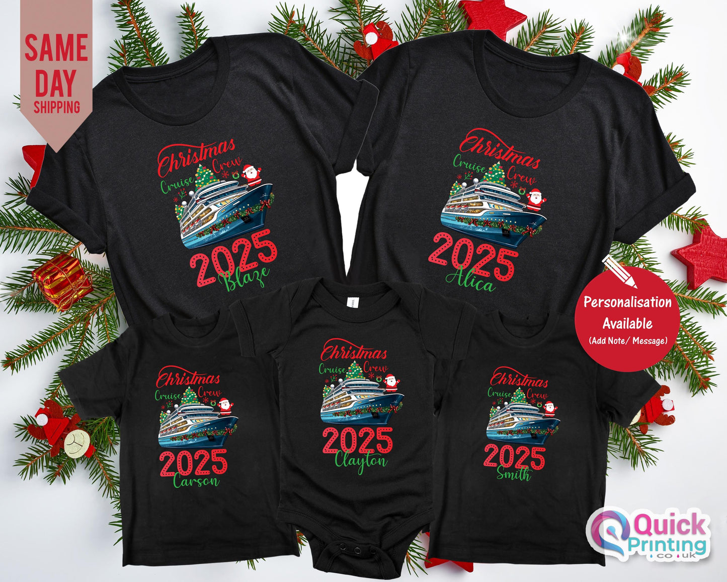 Personalized Christmas Cruise 2026 T-Shirt: Family Vacation Tee
