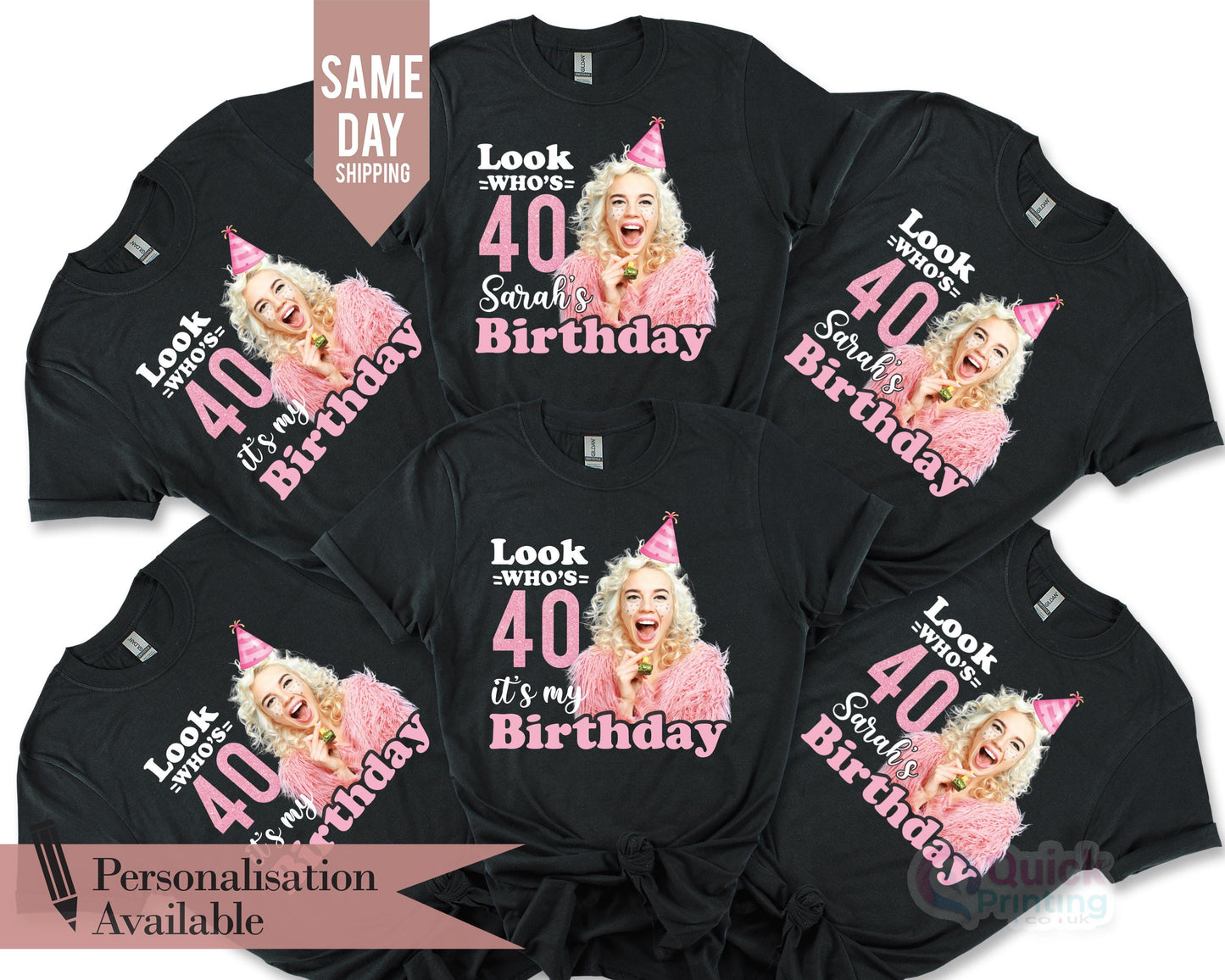 Look Who's Fifty, Personalised 50th Birthday Shirts, 50th Birthday Group Shirts, Custom Face Shirts, 50th gift for him, Fourth birthday Tee