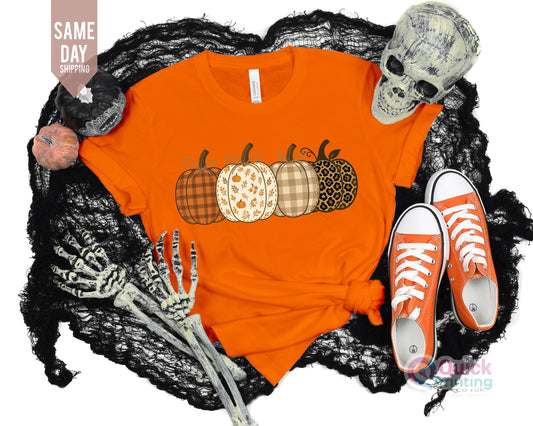 Pumpkin Face Halloween Shirt: Coquette Bow Fall T-Shirt