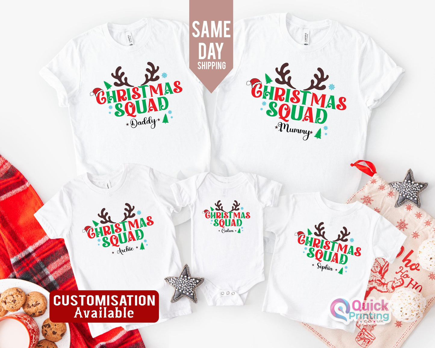 Matching Family Christmas Squad T-Shirts, Custom Christmas Tee, Family Christmas Squad Shirt for Women Men, Christmas Squad Tshirt 2026