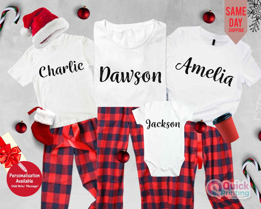 Christmas Family Name Tshirt, Xmas names tees, Custom Christmas Family Name 2026 Shirt, Monogrammed Family, Personalized Christmas Shirt