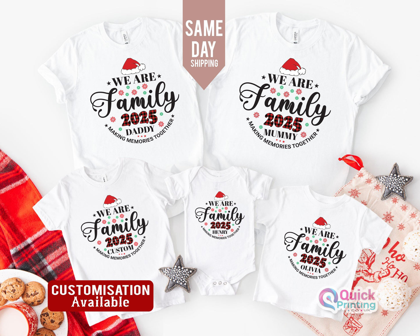 we are family 2026 T-shirt, Holiday Tees, Personalized Name Christmas Family Shirt, Matching Family Christmas Shirts, Family Christmas Shirt