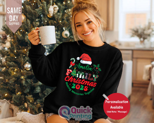Custom Family Matching Christmas Sweatshirt, Personalized Family Name Christmas Couple Shirt, Matching Family Christmas Tree Sweaters 2026