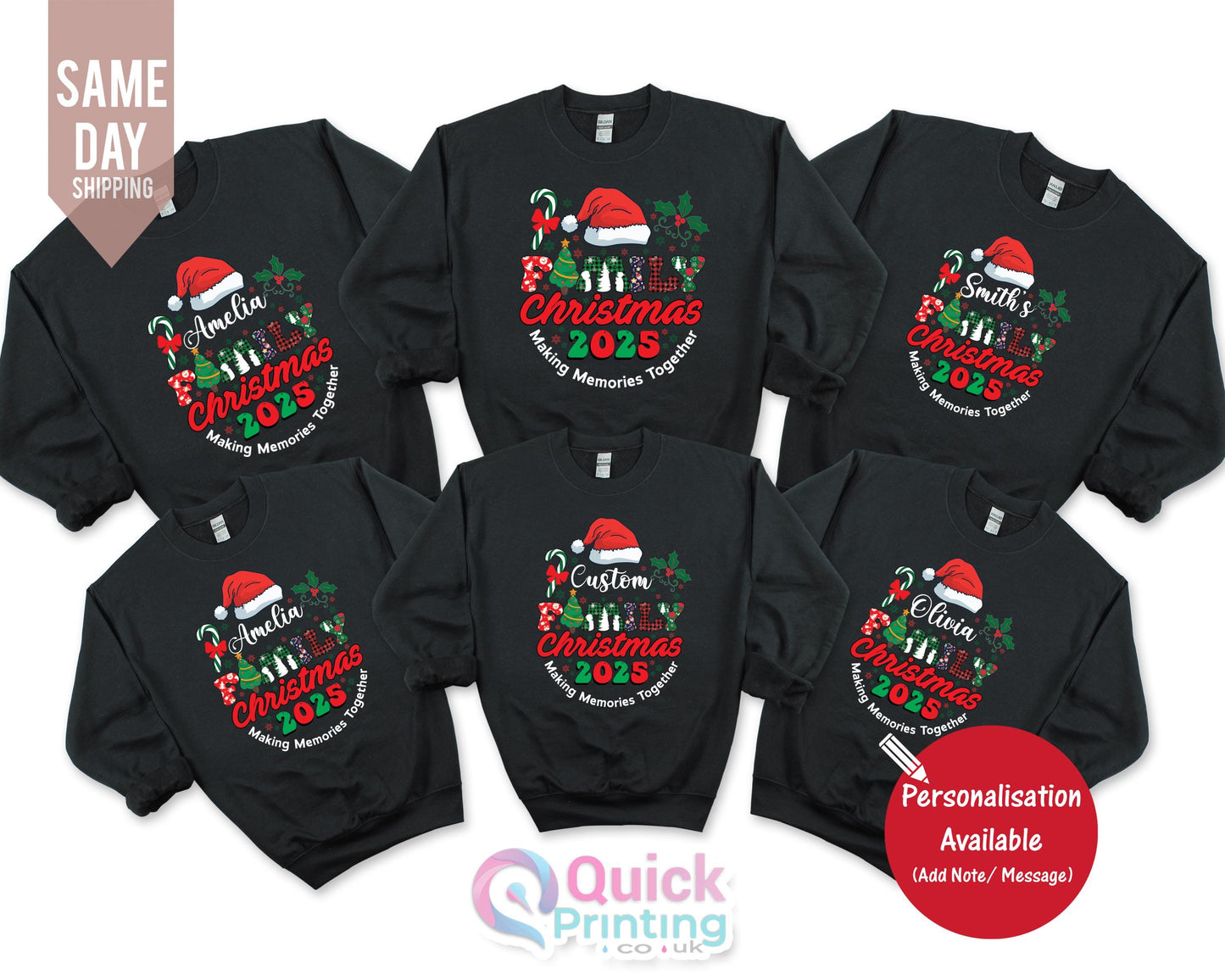 Custom Family Matching Christmas Sweatshirt, Personalized Family Name Christmas Couple Shirt, Matching Family Christmas Tree Sweaters 2026