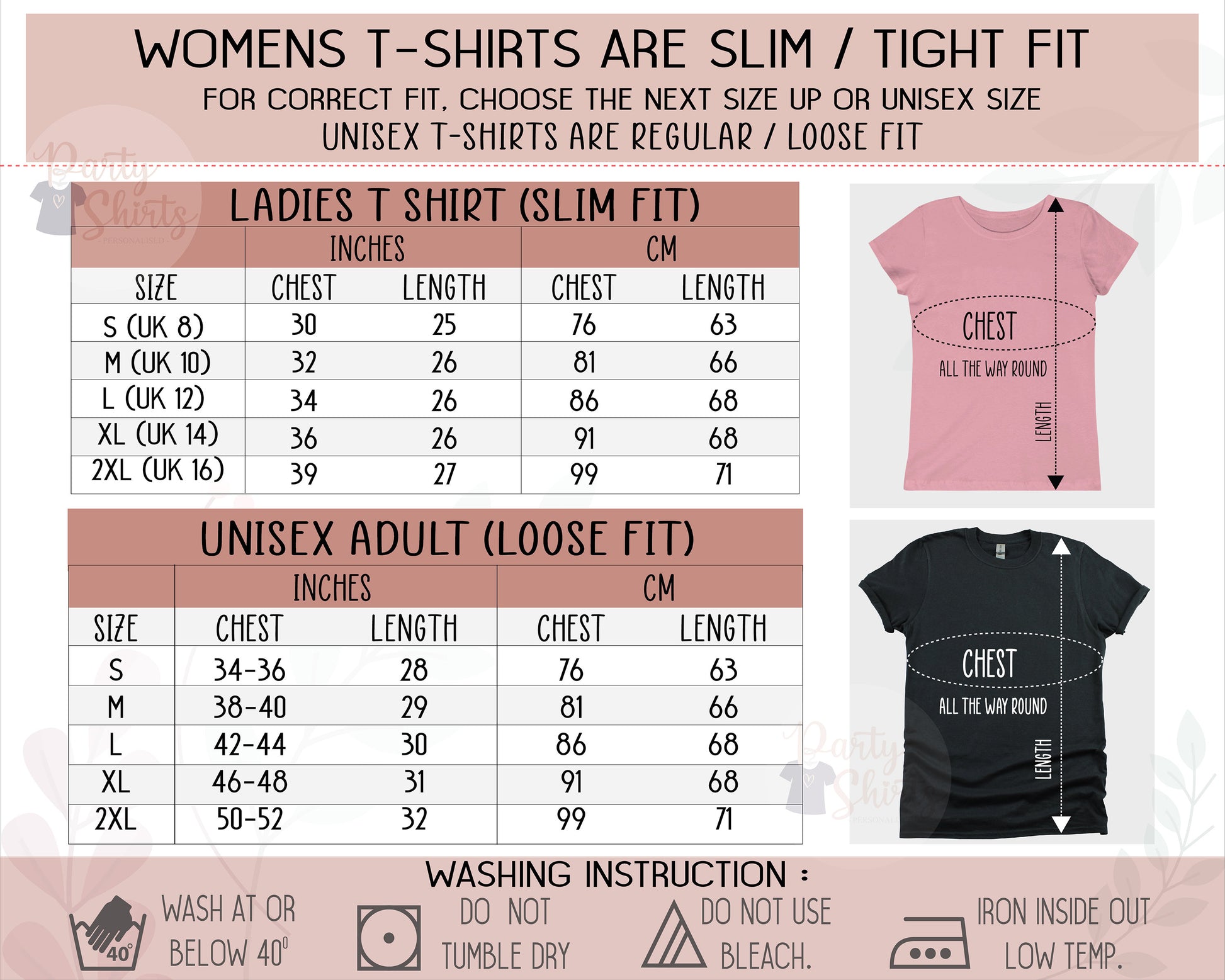 Vintage 2002 T-Shirt Sizes