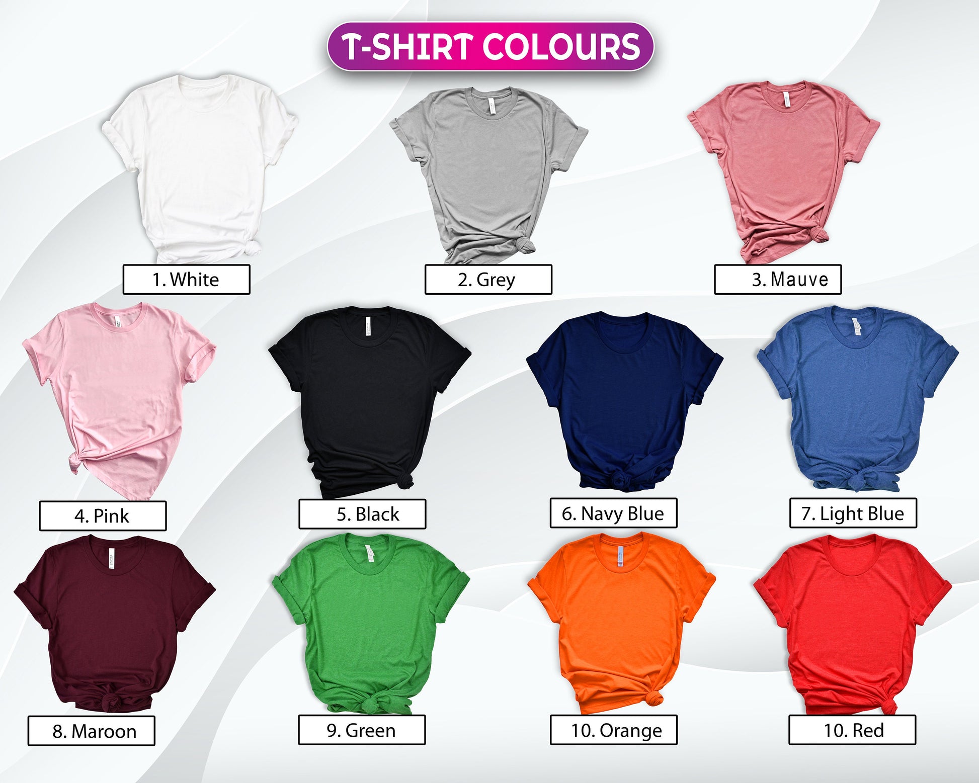 Fathor Tshirt Colors